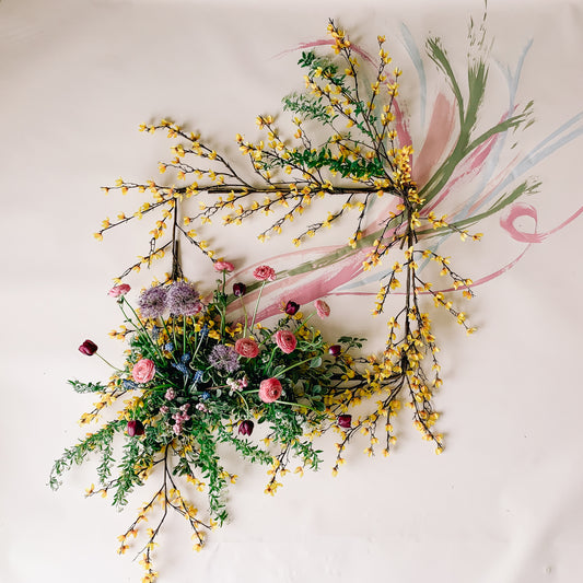 Spring Floral Art with forsythia