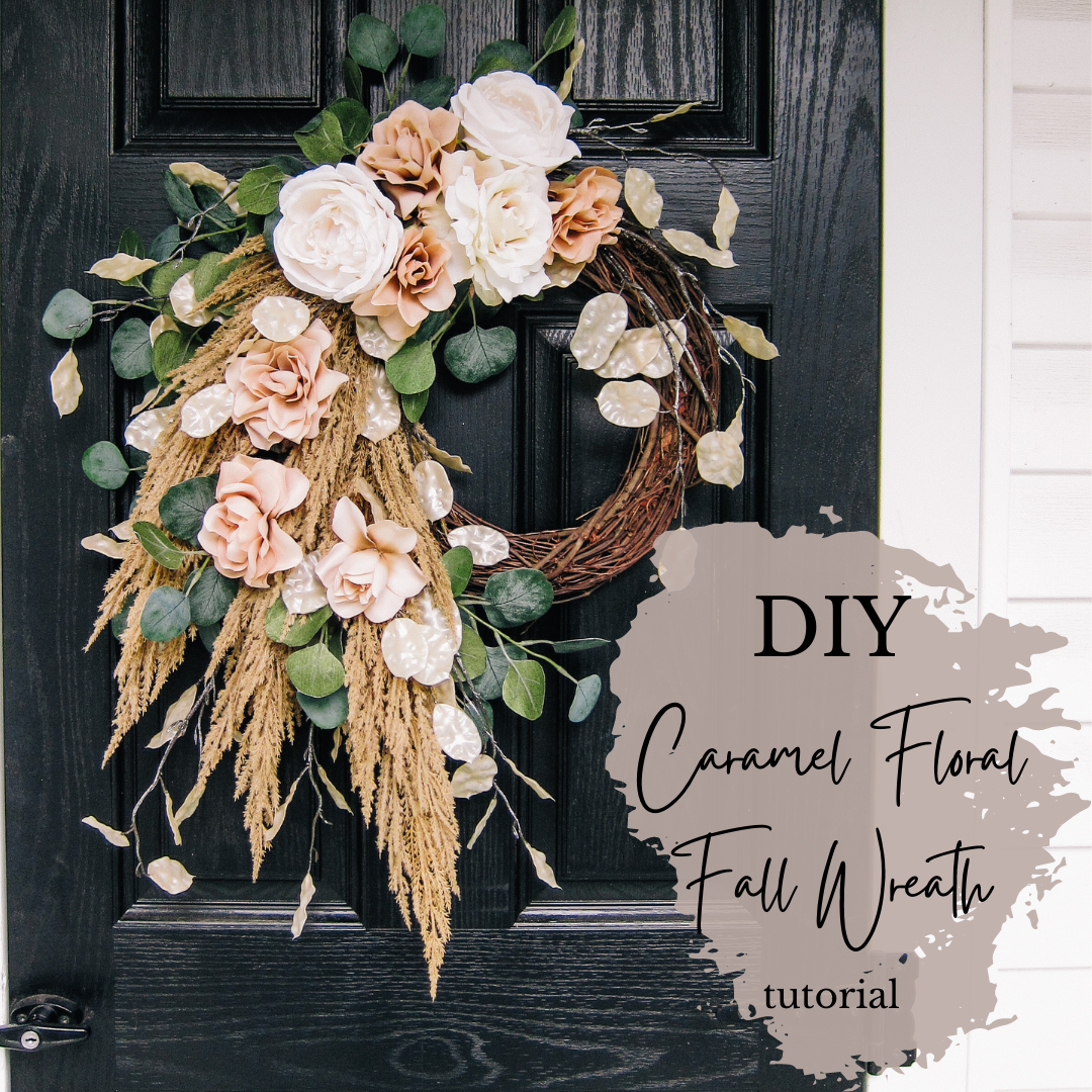 DIY Caramel Fall Floral Wreath with Celebrated Nest